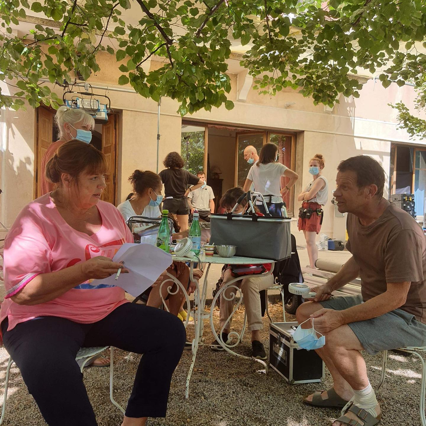 Michèle Bernier sur le tournage de La Stagiaire